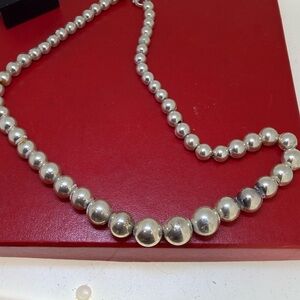 Authentic Tiffany & Co 16” Sterling Silver Hardware  Ball Necklace